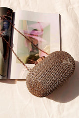Aurora Gleam Clutch Bag - Rose Gold