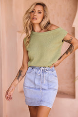 Dance In The Sun Knit Top - Olive