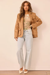 Desert Muse Vegan Suede Jacket - Toffee Brown