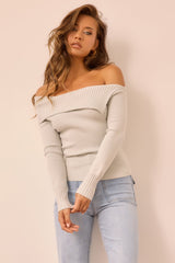 Soft Touch Knit Top - Grey