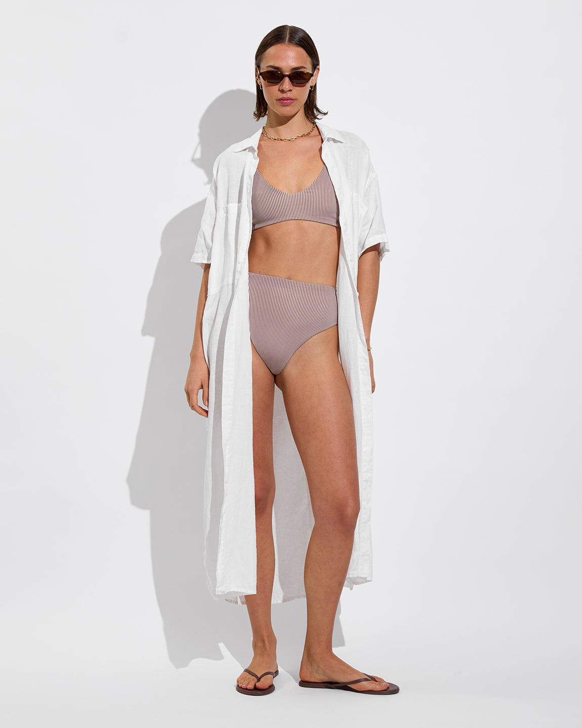 Sunday Top - Mini Splash Stripe Vertical: Tiki / Holiday