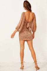 Say It Again Mini Dress - Brown